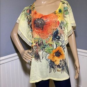 APT. 9 Yellow Blouse with fun sleeves